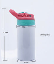 Load image into Gallery viewer, Kids Sippy Tumbler 12oz. (STRAIGHT)(Straw included)